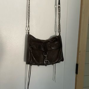 Rebecca Minkoff mini M.A.C. crossbody bag gray with silver hard wear.